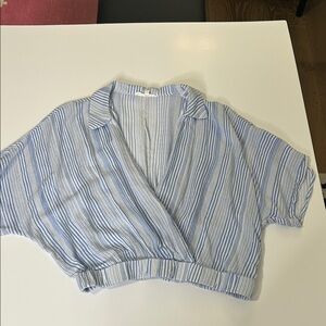 June & Hudson Light Blue Striped Blouse